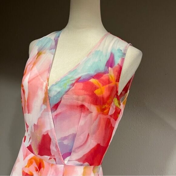 Calvin Klein floral sleeveless midi dress size 6 - Picture 3 of 16